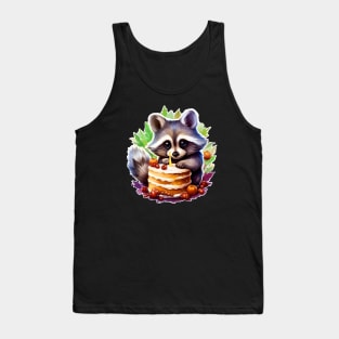 Summer and Spring Happy birthday Raccoon with a birthday cake Tank Top